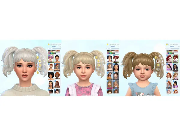 Maxis Match Cintia Pigtails UPDATE by Kiara Zurk - The Sims 4 Custom Content