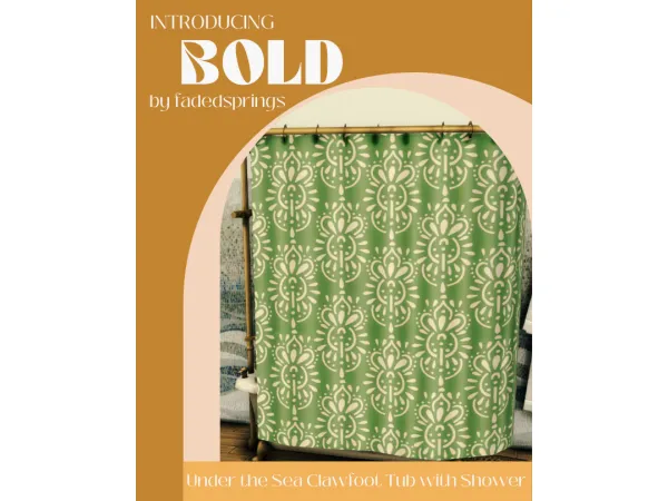 Maxis Match BOLD clawfoot tub with shower springs by faded - The Sims 4 Custom Content