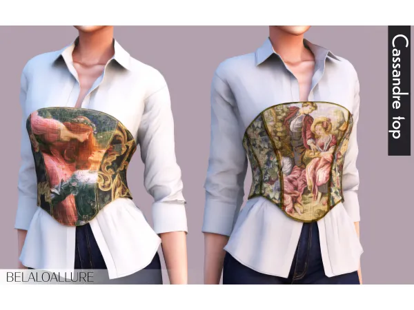 Alpha Belaloallure cassandre top by simsfinds - The Sims 4 Custom Content