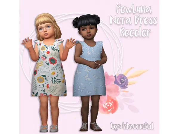Maxis Match PowLuna58 Nora Dress Recolor - The Sims 4 Custom Content