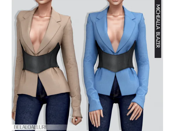 Alpha Belaloallure Aoki blazer by simsfinds - The Sims 4 Custom Content