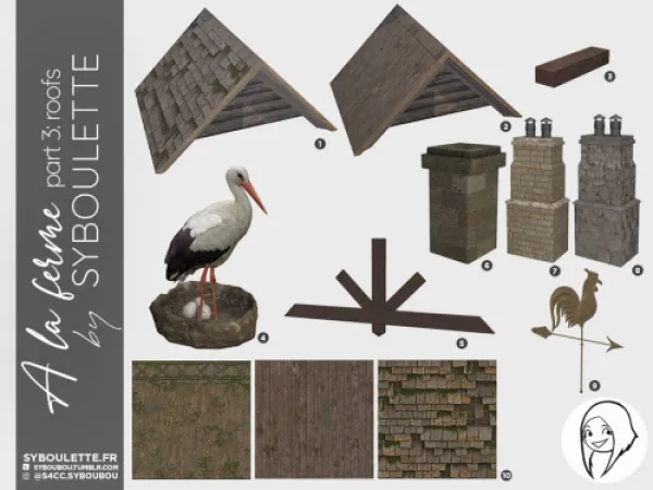 Alpha A la ferme part 3 Roofs - The Sims 4 Custom Content