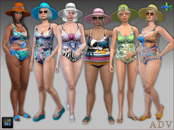 Maxis Match SWIMSUITS AND HATS FOR SENIORS - The Sims 4 Custom Content