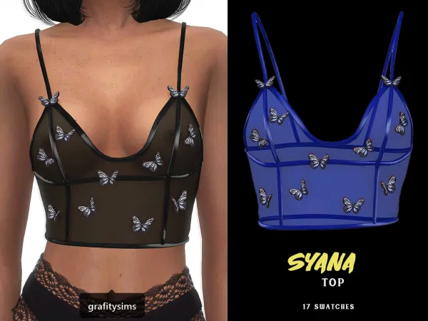 Alpha Syana Top - The Sims 4 Custom Content