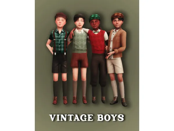 Maxis Match Vintage Boys A Set of Boys Tops - The Sims 4 Custom Content