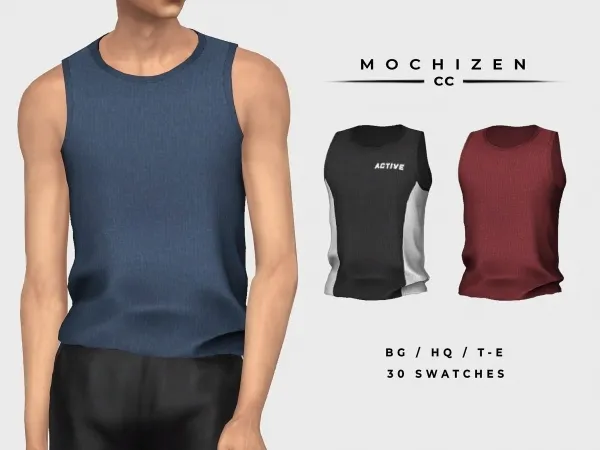 Alpha Mochizen Tank Top Male - The Sims 4 Custom Content