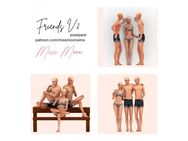 Maxis Match FRIENDS V2 posepack - The Sims 4 Custom Content
