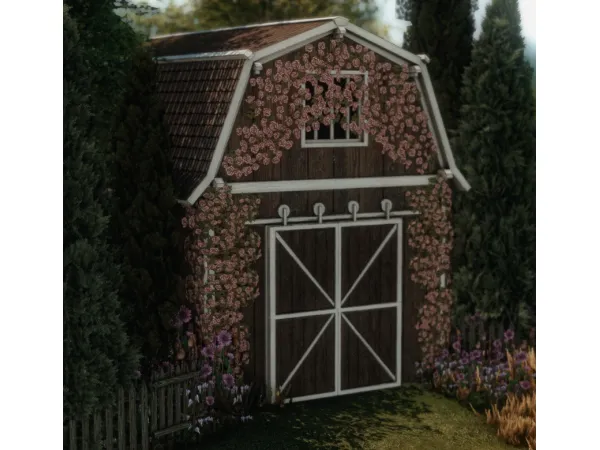 Mix RUSTIC ANIMAL SHED (Functional) l Country Living item recolour (FREE) - The Sims 4 Custom Content