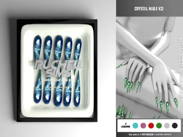 Alpha CRYSTAL NAILS V2 - The Sims 4 Custom Content