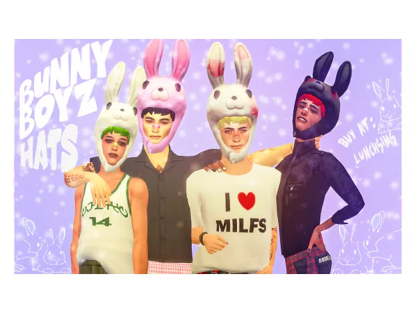 Maxis Match Bunny Boyz Haits by lunchsimstumblr - The Sims 4 Custom Content