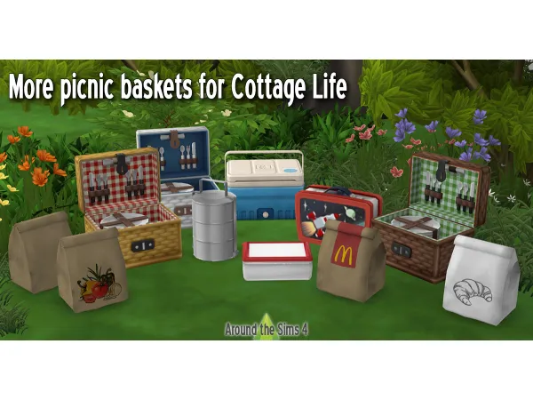 Maxis Match Alternative picnic baskets at Around by simsfinds - The Sims 4 Custom Content
