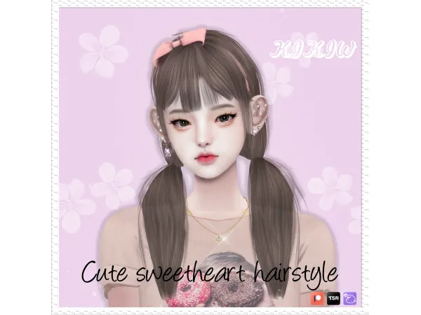Alpha [KIKIW]Cute sweetheart hairstyle by KIKIW - The Sims 4 Custom Content
