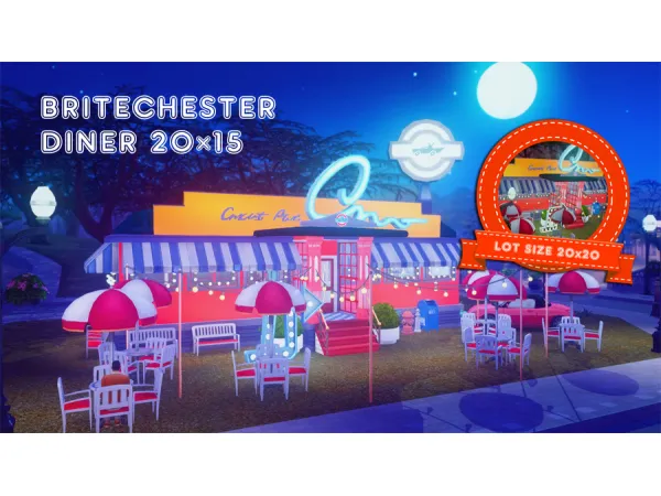 Maxis Match BRITECHESTER DINER - The Sims 4 Custom Content
