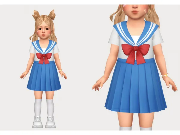 Maxis Match sailor dress by casteru - The Sims 4 Custom Content