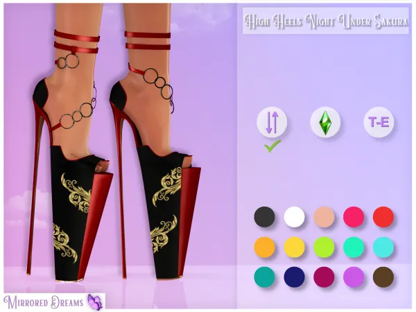 Alpha HIGH HEELS NIGHT UNDER SAKURA - The Sims 4 Custom Content
