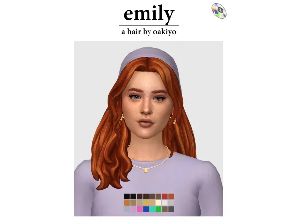 Maxis Match Emily Hair by oakiyo - The Sims 4 Custom Content