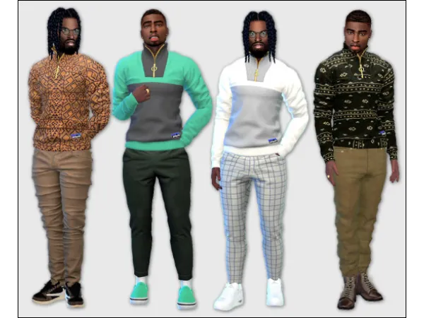 Alpha Patagonia styled Male Sweaters - The Sims 4 Custom Content