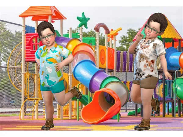 Maxis Match WickedOldWitch_pfBody_Boys SummerPJs - The Sims 4 Custom Content