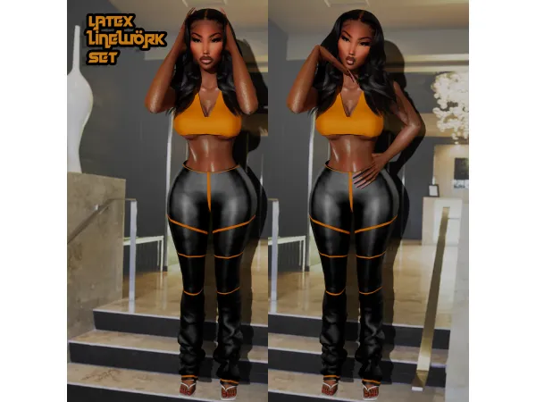 Alpha Latex Linework Set - The Sims 4 Custom Content