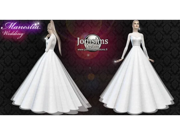Alpha Manestia Robe de mariée by jomsims - The Sims 4 Custom Content