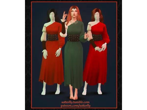 Maxis Match Elven dress Zentha by satterlly - The Sims 4 Custom Content