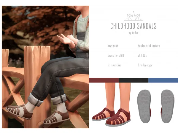 Maxis Match Childhood sandals by VEDUN - The Sims 4 Custom Content