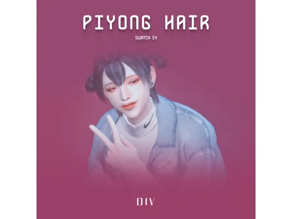 Alpha SIMS4 Piyong Hair by TS4 DIV - The Sims 4 Custom Content