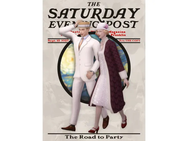 Mix [Lonelyboy] 1920s Road To Party Set (Koonam) by HappyLifeSims - The Sims 4 Custom Content