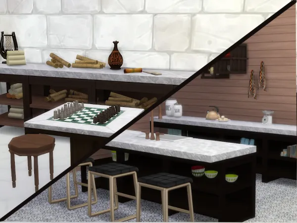 Maxis Match Parmenidh Library set by KyriaT - The Sims 4 Custom Content