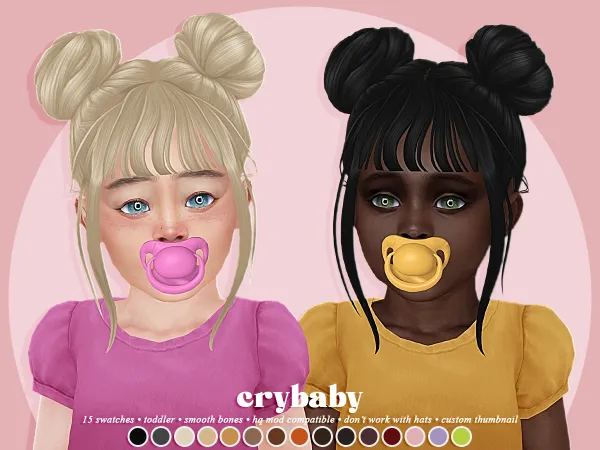 Maxis Match crybaby blue moon hair (hs) toddler f - The Sims 4 Custom Content