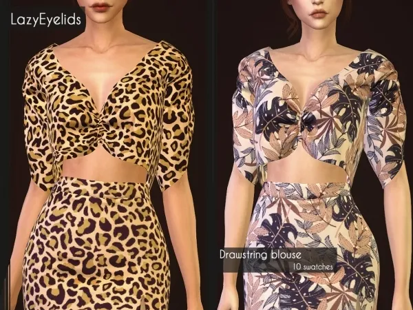 Alpha Drawstring blouse - The Sims 4 Custom Content