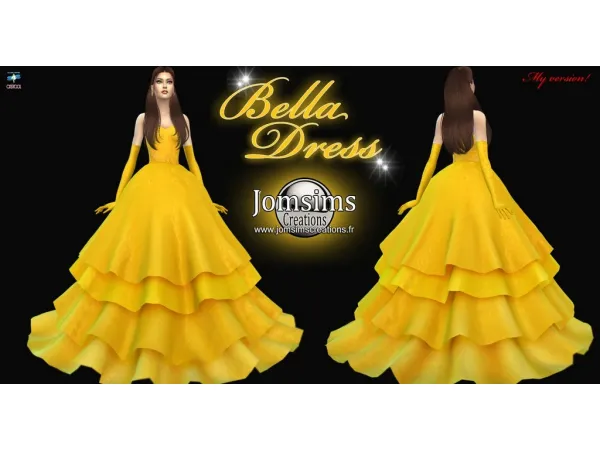 Maxis Match Bella Dress by jomsims - The Sims 4 Custom Content