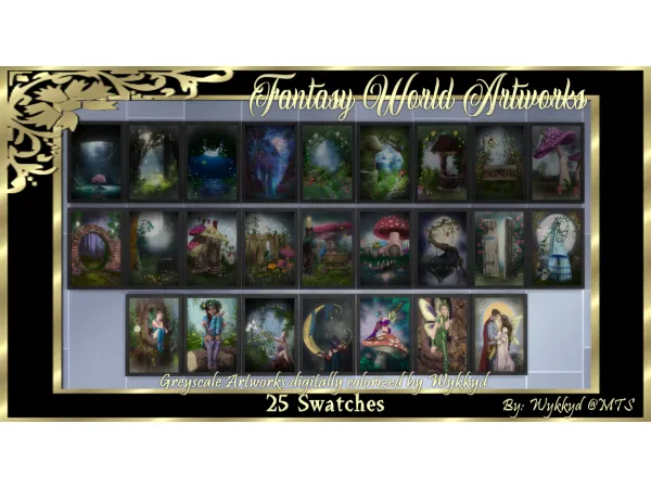 Maxis Match Fantasy Artworks by Wykkyd - The Sims 4 Custom Content