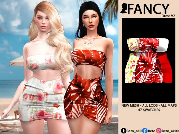 Alpha Fancy Dress v2 (Update) by Beto - The Sims 4 Custom Content