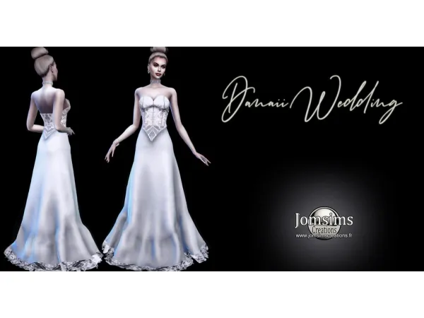 Alpha Danaii Robe De Mariée by jomsims - The Sims 4 Custom Content