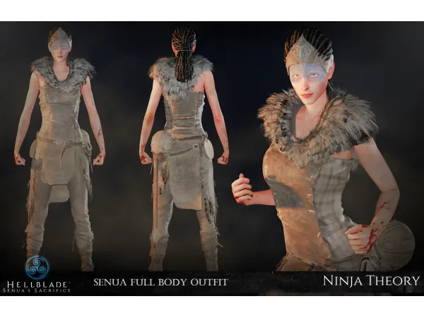 Alpha HellBlade Senua Outfit Set and Weapons sims by Mimoto - The Sims 4 Custom Content