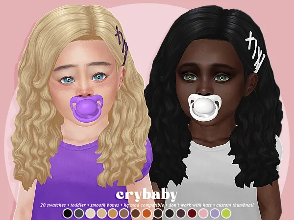 Maxis Match crybaby mercedes hair acc (axa) toddler f - The Sims 4 Custom Content
