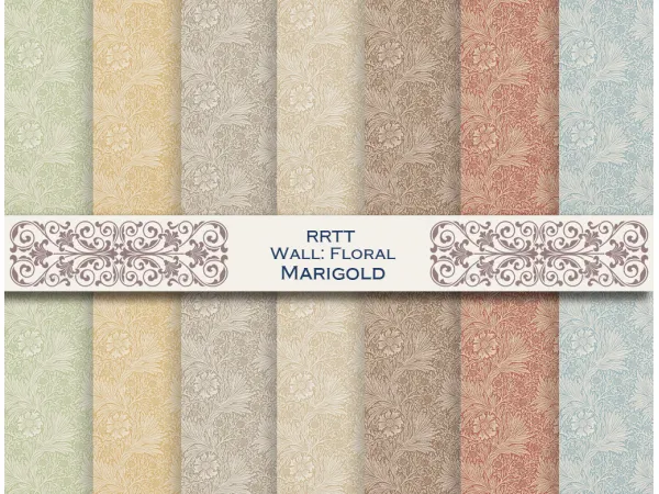 Maxis Match Wall Floral Marigold by rrtt - The Sims 4 Custom Content