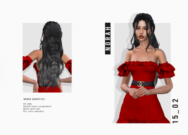 Alpha Norah Hairstyle by simsfinds - The Sims 4 Custom Content