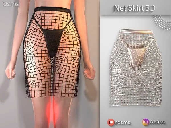 Alpha Net Skirt 3D - The Sims 4 Custom Content