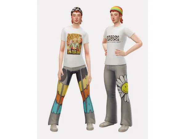 Maxis Match yes top jeans by kouzeesim - The Sims 4 Custom Content
