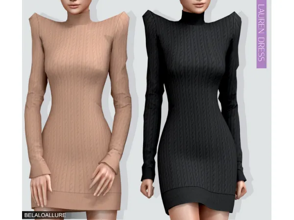 Alpha Belaloallure lauren dress by simsfinds - The Sims 4 Custom Content