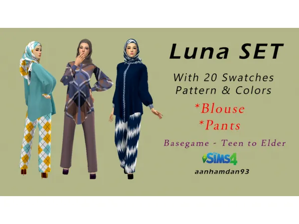 Maxis Match Luna SET - The Sims 4 Custom Content