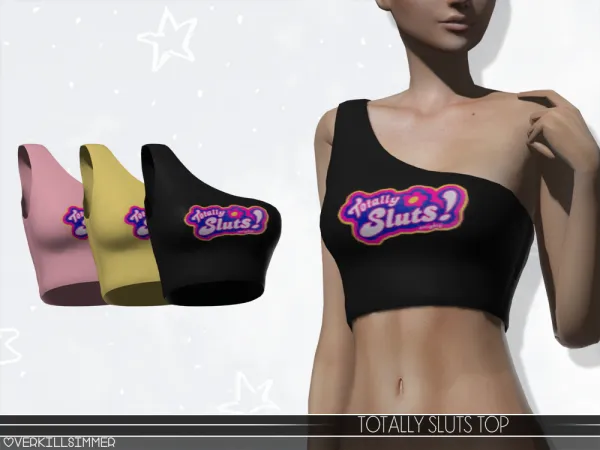 Alpha Totally Sluts Top - The Sims 4 Custom Content