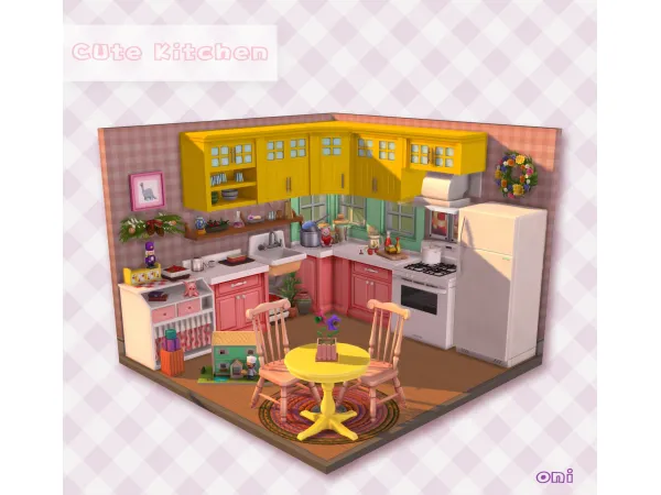 Maxis Match Cute Kitchen Set - The Sims 4 Custom Content