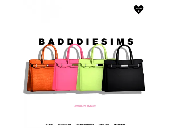 Alpha BIRKIN BAGS by simsfinds - The Sims 4 Custom Content