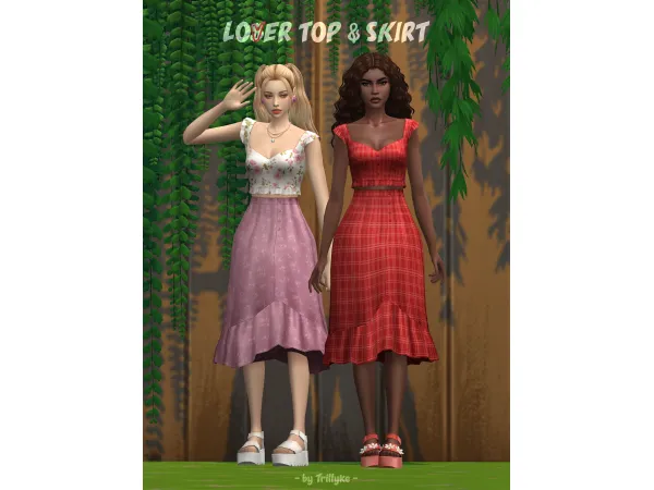 Maxis Match LOER Top Skirt by Trillyke - The Sims 4 Custom Content