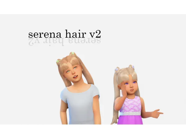 Maxis Match serena hair v2 by aharris00britney converted for child and toddler - The Sims 4 Custom Content