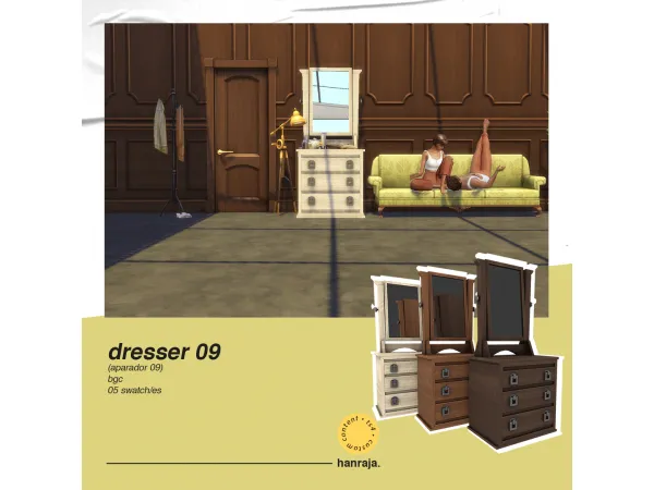 Maxis Match DRESSER 09 by hanraja - The Sims 4 Custom Content