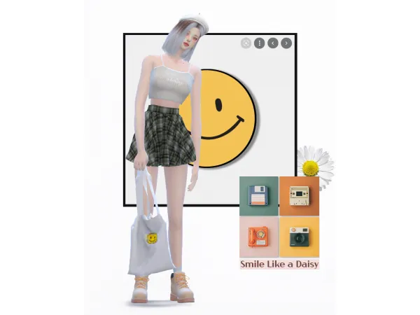 Alpha Smile Like a Daisy Collaboration by simsfinds - The Sims 4 Custom Content
